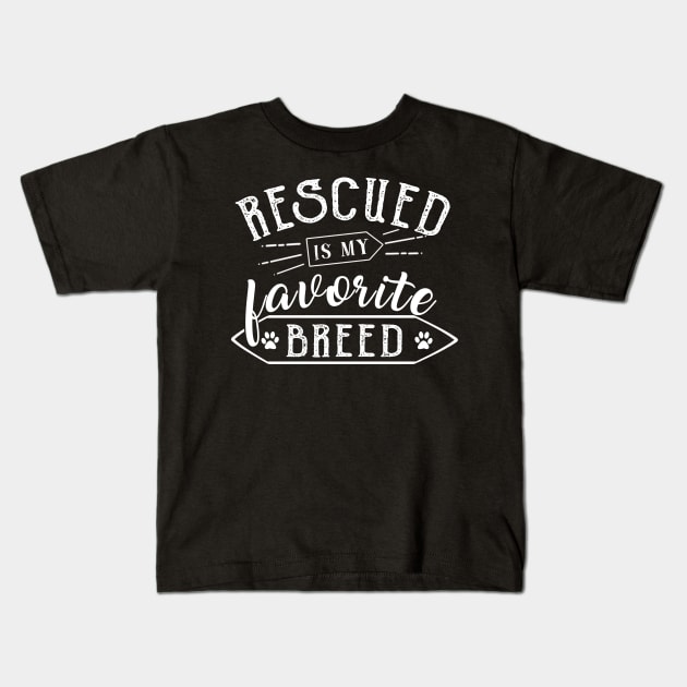 Rescued Is My Favorite Breed Costume Gift Kids T-Shirt by Pretr=ty